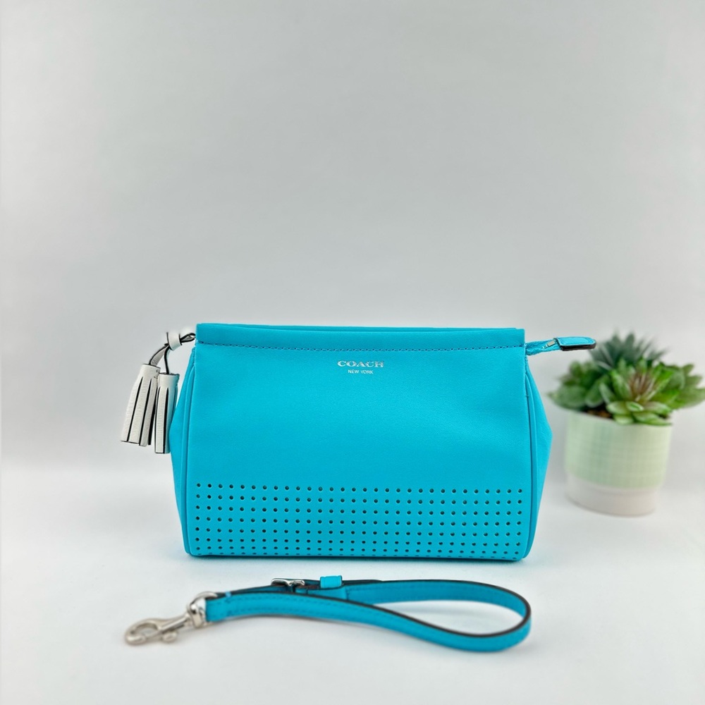 COACH Large Light Blue Clutch Wallet